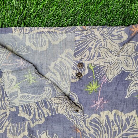 Campia Moda Hawaiian Floral Shirt XL 24x29 Purple Summer AOP - Picture 11 of 13